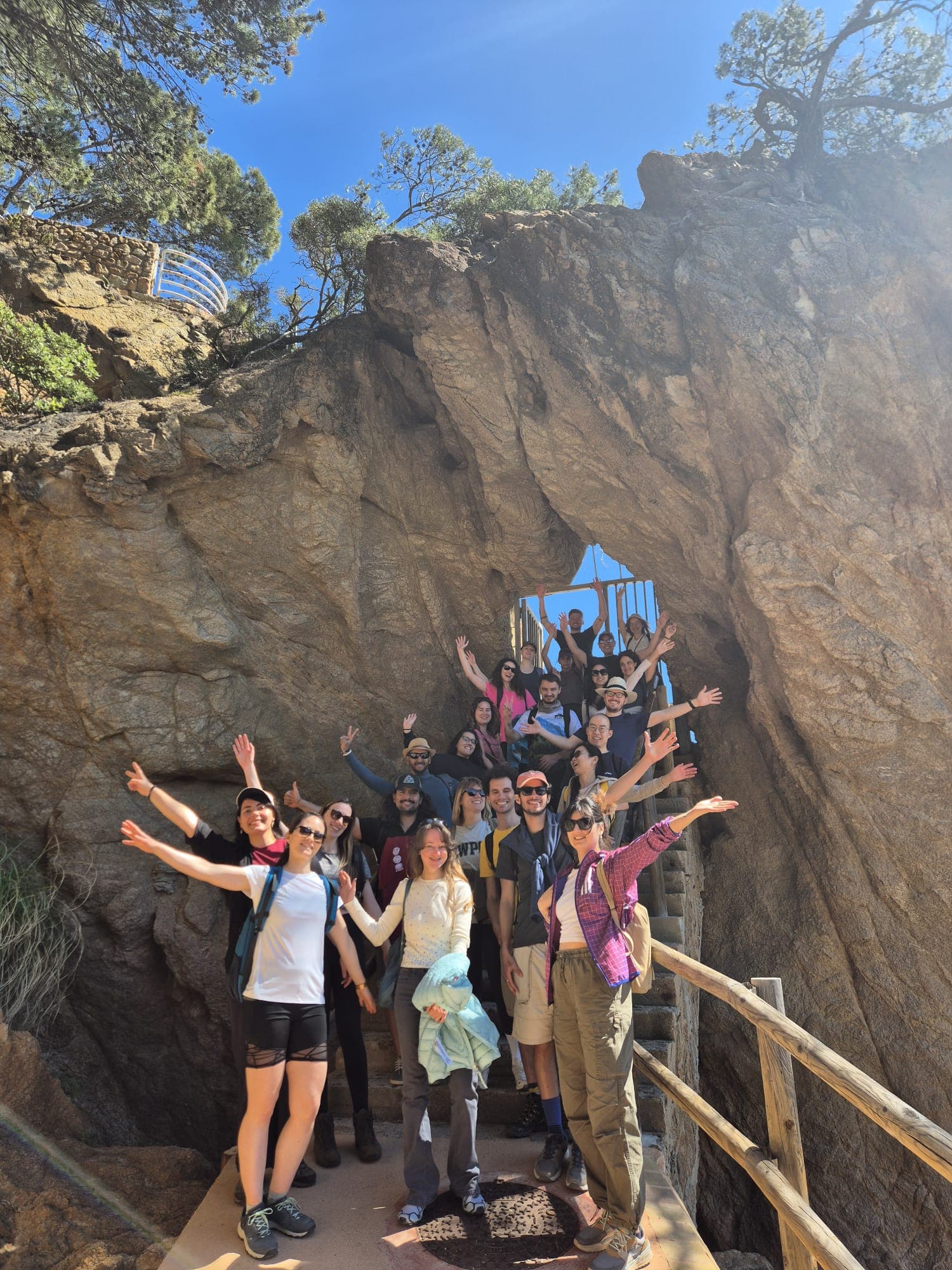 Keep Calm Community hikers on a Catalonia trail