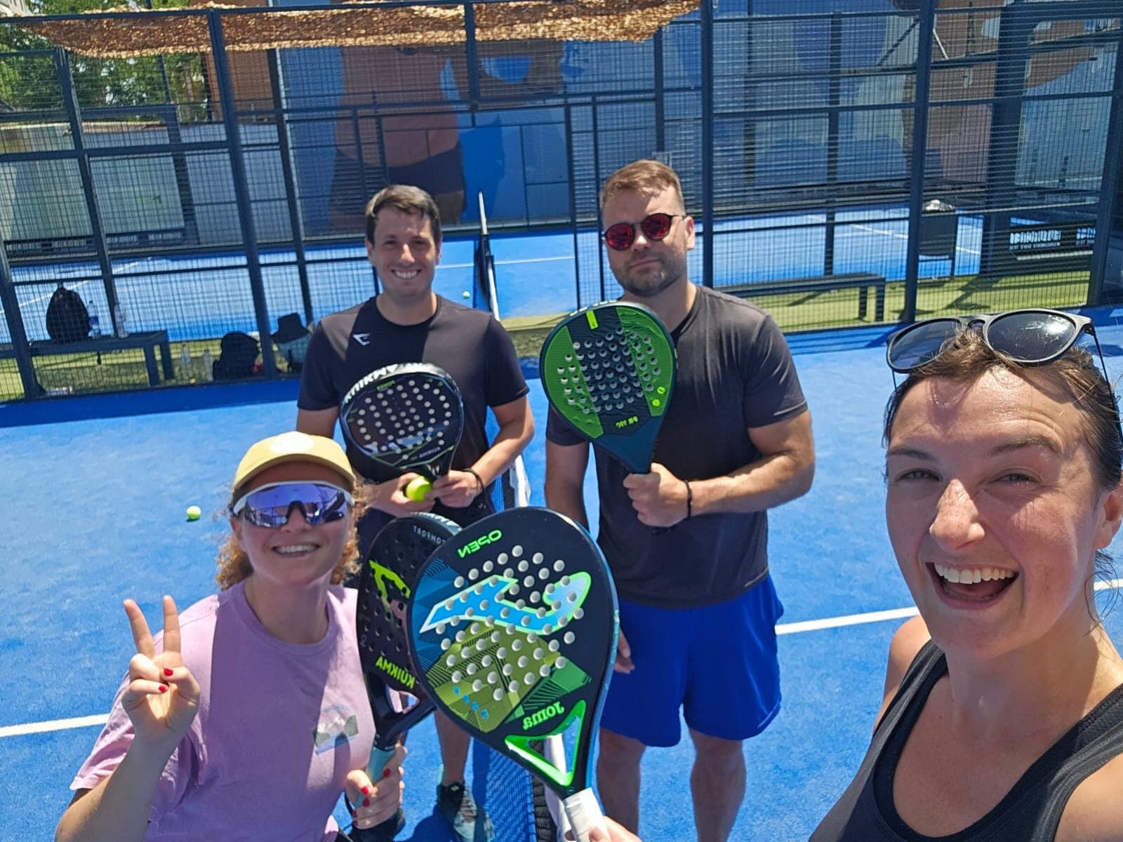 One of the earliest Keep Calm padel games, with Harriet, in Barcelona