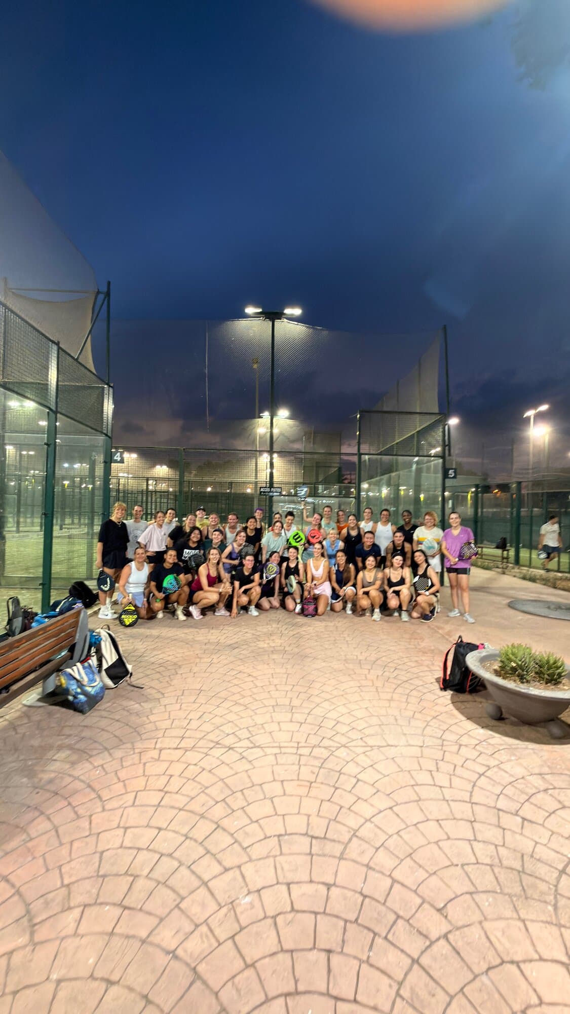 Large group photo of Keep Calm Women's Padel players at the Women's Americana in Barcelona