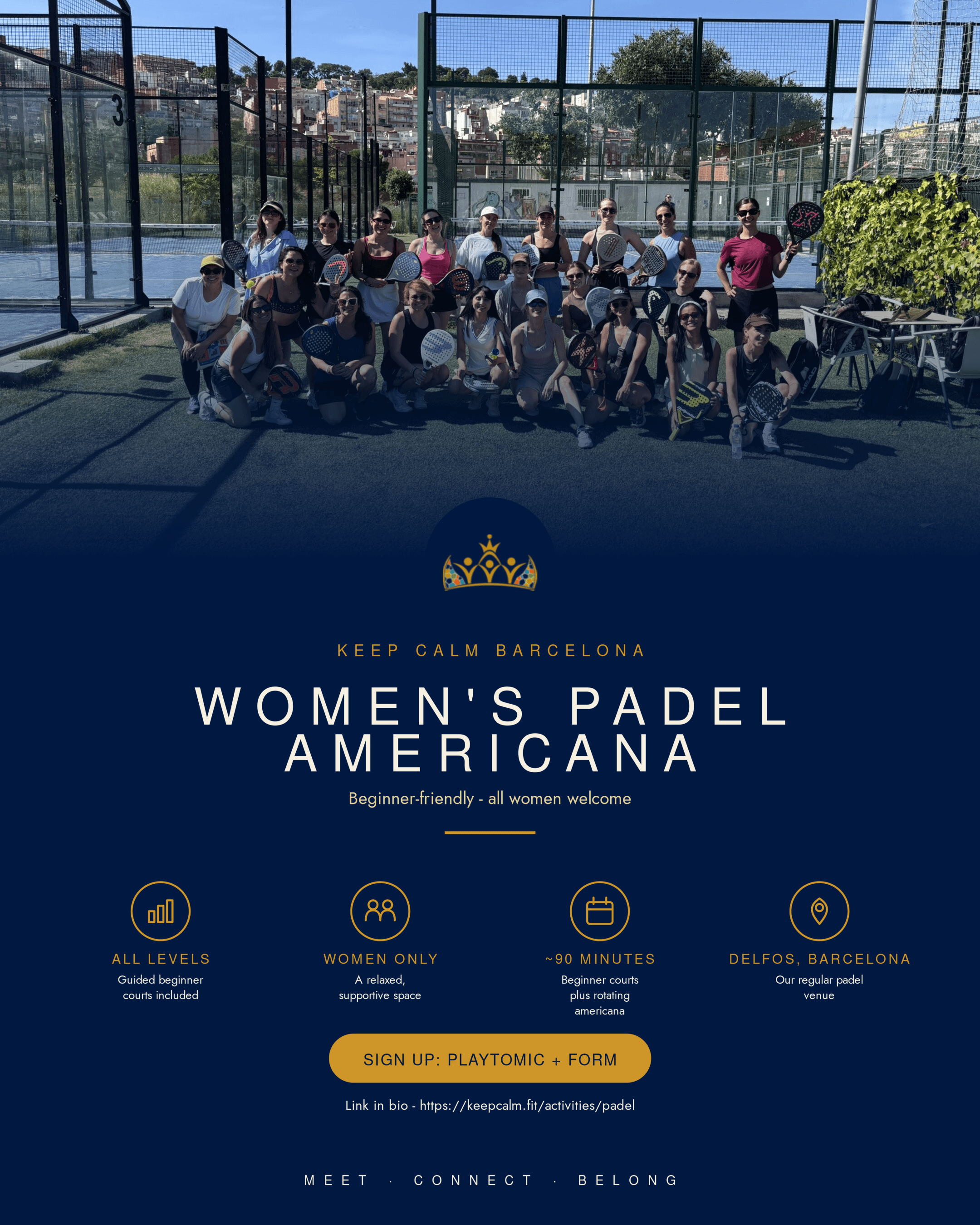Padel Women's Americana event poster template